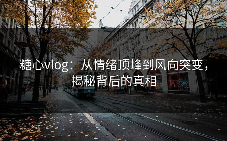糖心vlog：从情绪顶峰到风向突变，揭秘背后的真相