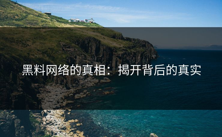 黑料网络的真相：揭开背后的真实